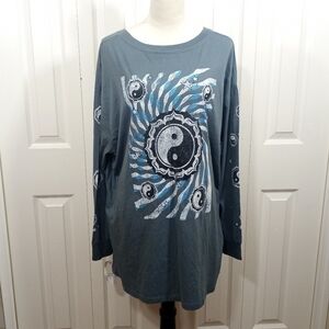 Jing Jang Graphic Long Sleeve Top by Rebellious One NWT Size 2X